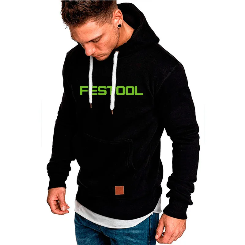 Men's Hoodie Sweatshirt Festool tools print Casual Streetwear Comfortable Cotton Pullover Top for Youth