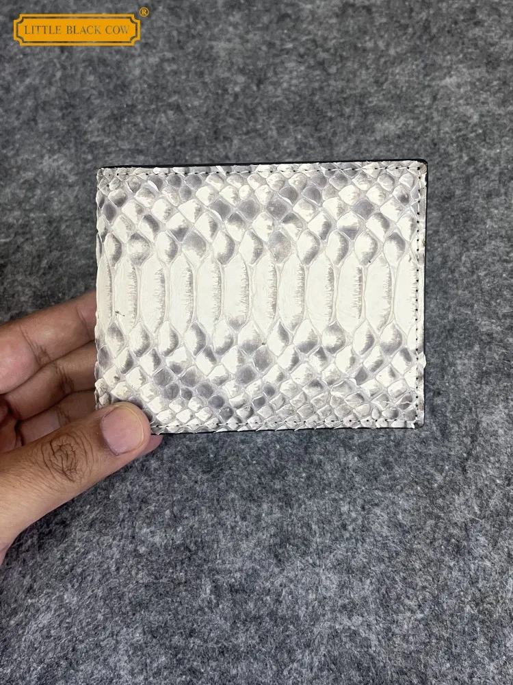 

High Quality Unisex Purse Fashion Designer Snakeskin Wallets Women Men Real Leather Card Holder Business Short Wallet Clutch Bag