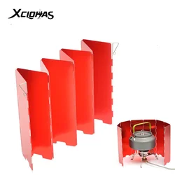 8/9/10 Plates Oxidized Camping Gas Stove Wind Shield Aluminum Alloy Burner Windproof Screen Shield 3 Colors with Plastic Box
