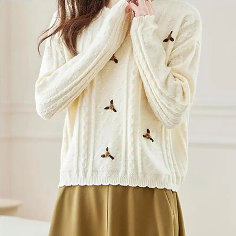 

sweater knit Knitwear Woman clothes winter 2025 Women's sweater Pullover Winter clothes woman cozy tops Short Style Thick Tops