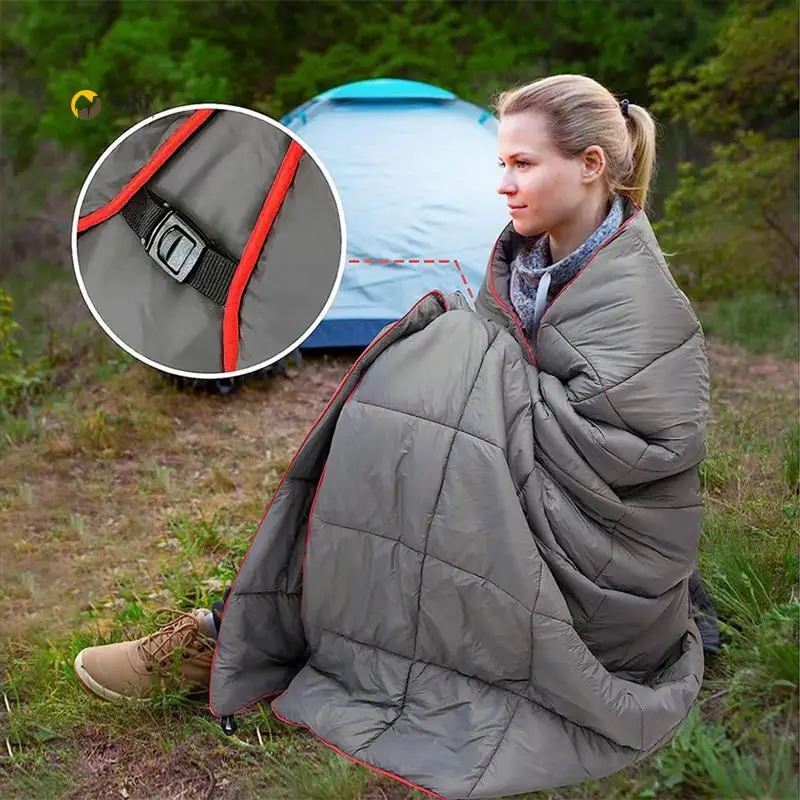 

A48F-Ultralight Camping Blanket - Waterproof, Wearable, Warm Poncho Liner For Outdoor Travel, Climbing, Sleeping Quilt Mat
