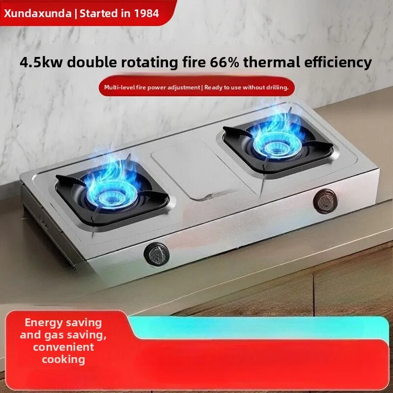 

Газовая плита Xunda с двумя конфорками, для сжиженного и природного газа, бытовая, с мощным пламенем