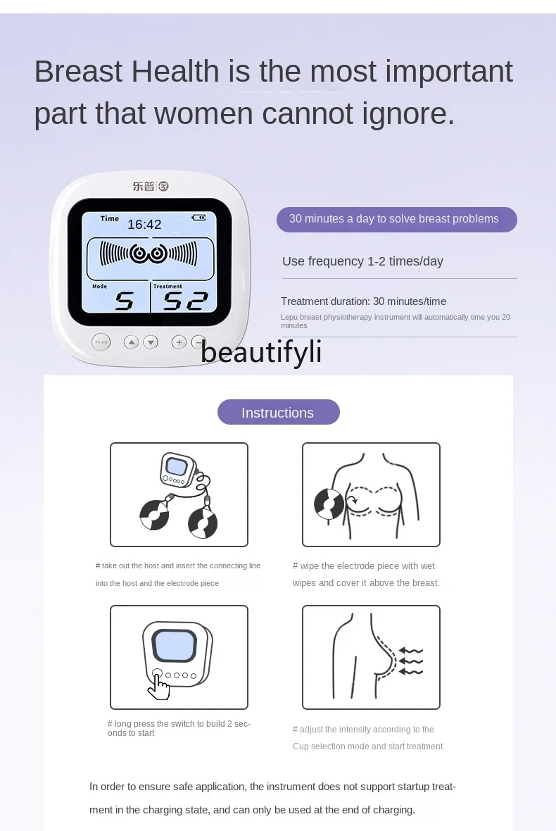 zqUnit Massage Dredge Breast Nodules Chest Relieving Breast Swelling and Hyperplasia Physiotherapy Instrument Medical