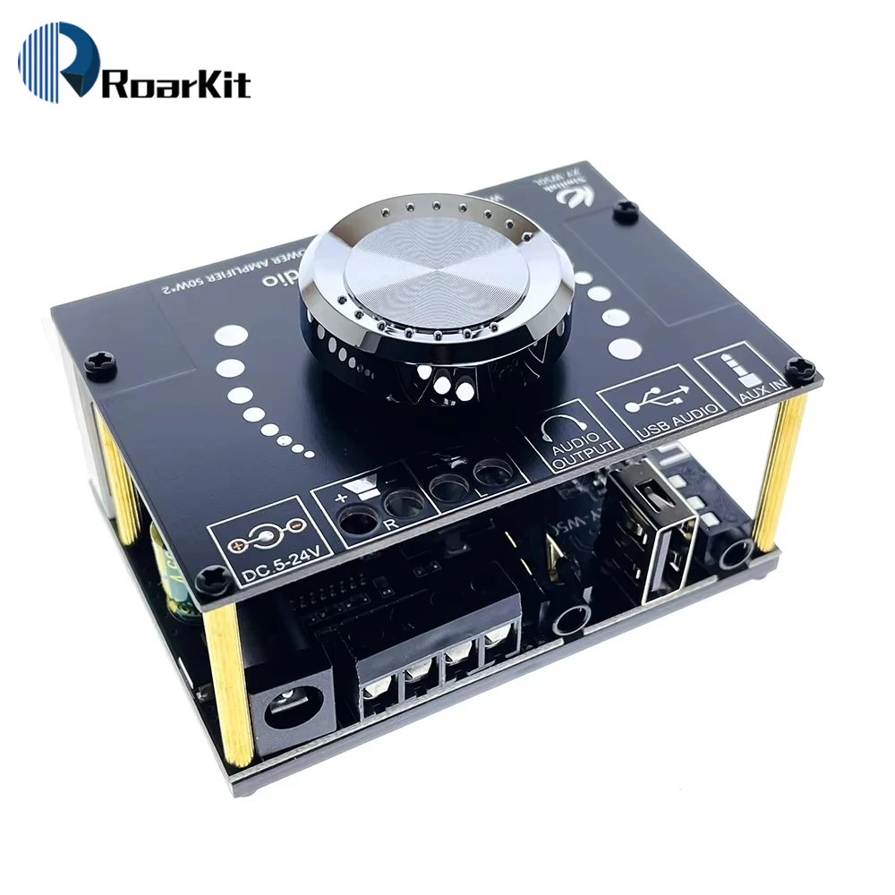 HIFI 50W*2 Stereo Bluetooth 5.0 Digital Power Amplifier Board Module With WIFI Timing Clock XY-W50L With Blue/Green Digital Tube