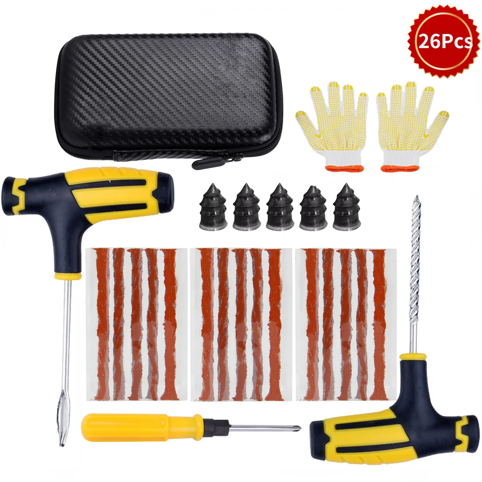 Nieuwe Autoband Reparatie Tool Kit Studding Tool Auto Bike Puncture Plug Garage Punctie Tang Vacuüm Film Nail EVA Storage Case