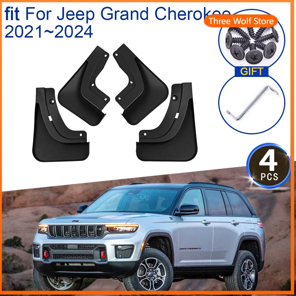 

For Jeep Grand Cherokee L WL 2021 2022 2023 2024 Accessories Mudguards Upgrade Mud Flaps Anti-splash Front Wheels Fender Mudflap