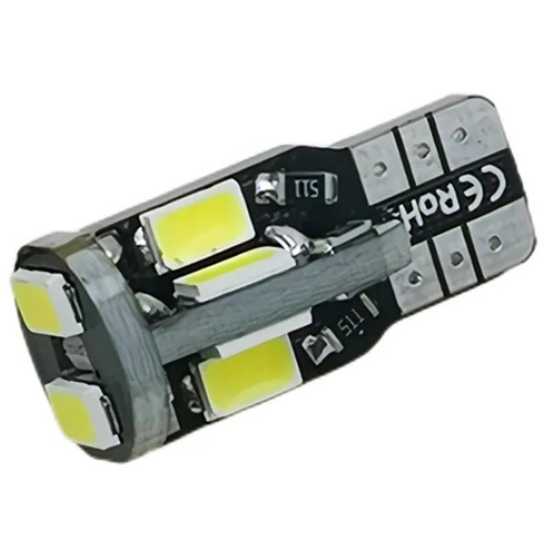 

100 шт. T10 LED 194 168 W5W Автомобильный светодиодный габаритный фонарь для чтения номерного знака Боковая лампа 5630 10SMD Белый ледяной синий DC12V