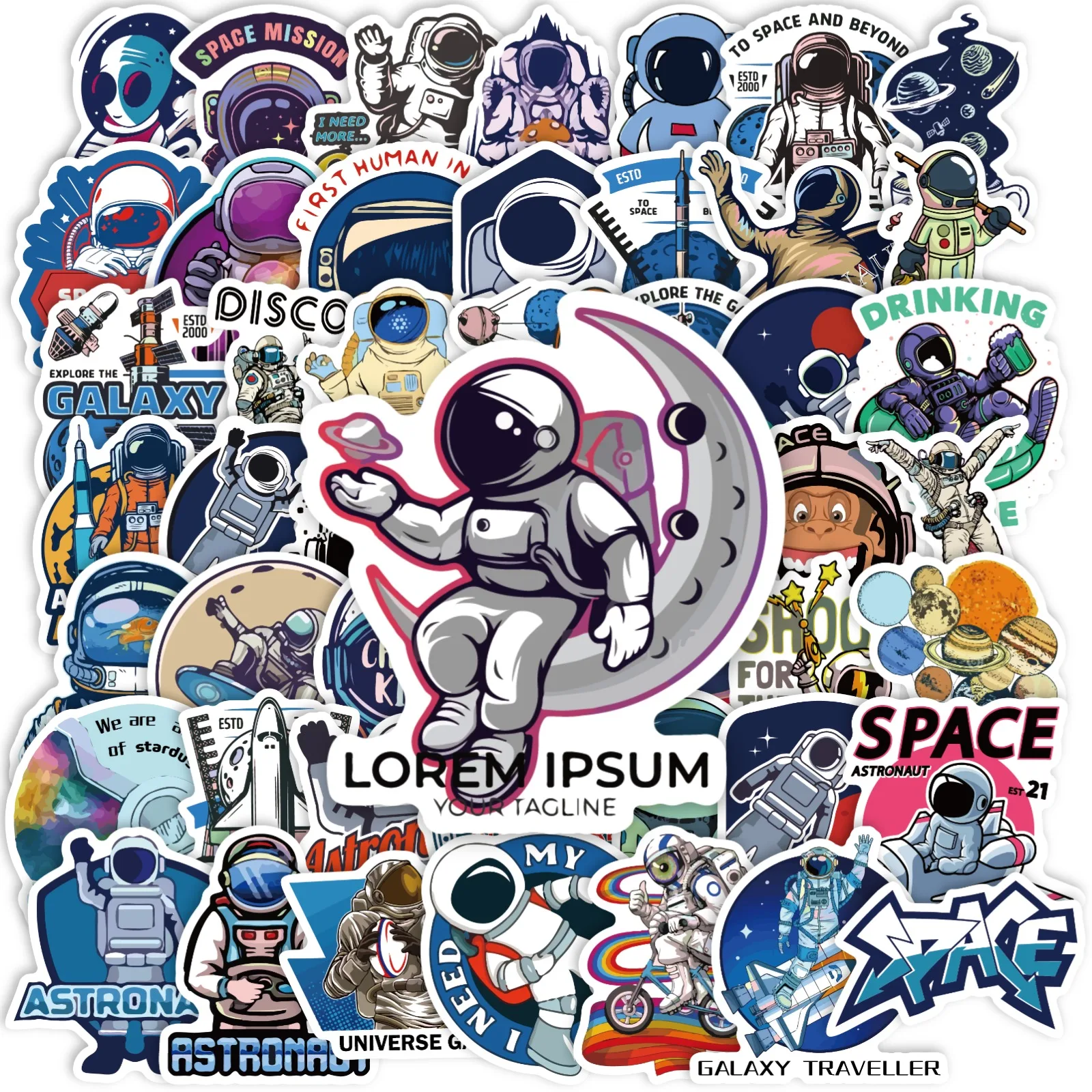 10/30/50 Pcs/Set Universe Outer Space Astronaut Creative Graffiti Stickers Notebook Skateboard DIY Decoration