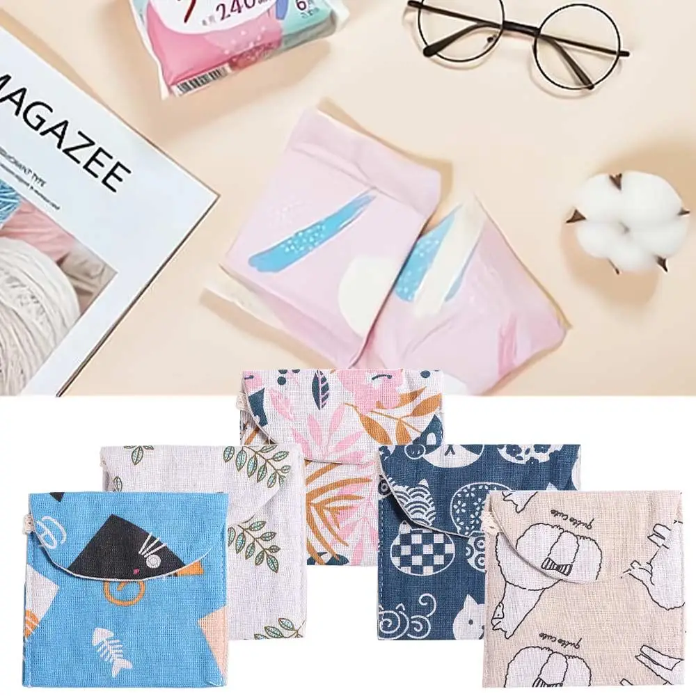 

Women Polyester Tampon Sundries Napkin Jewelry Organizer Sanitary Pad Storage Bag Coin Pouch Mask storage bag Makeup Bag