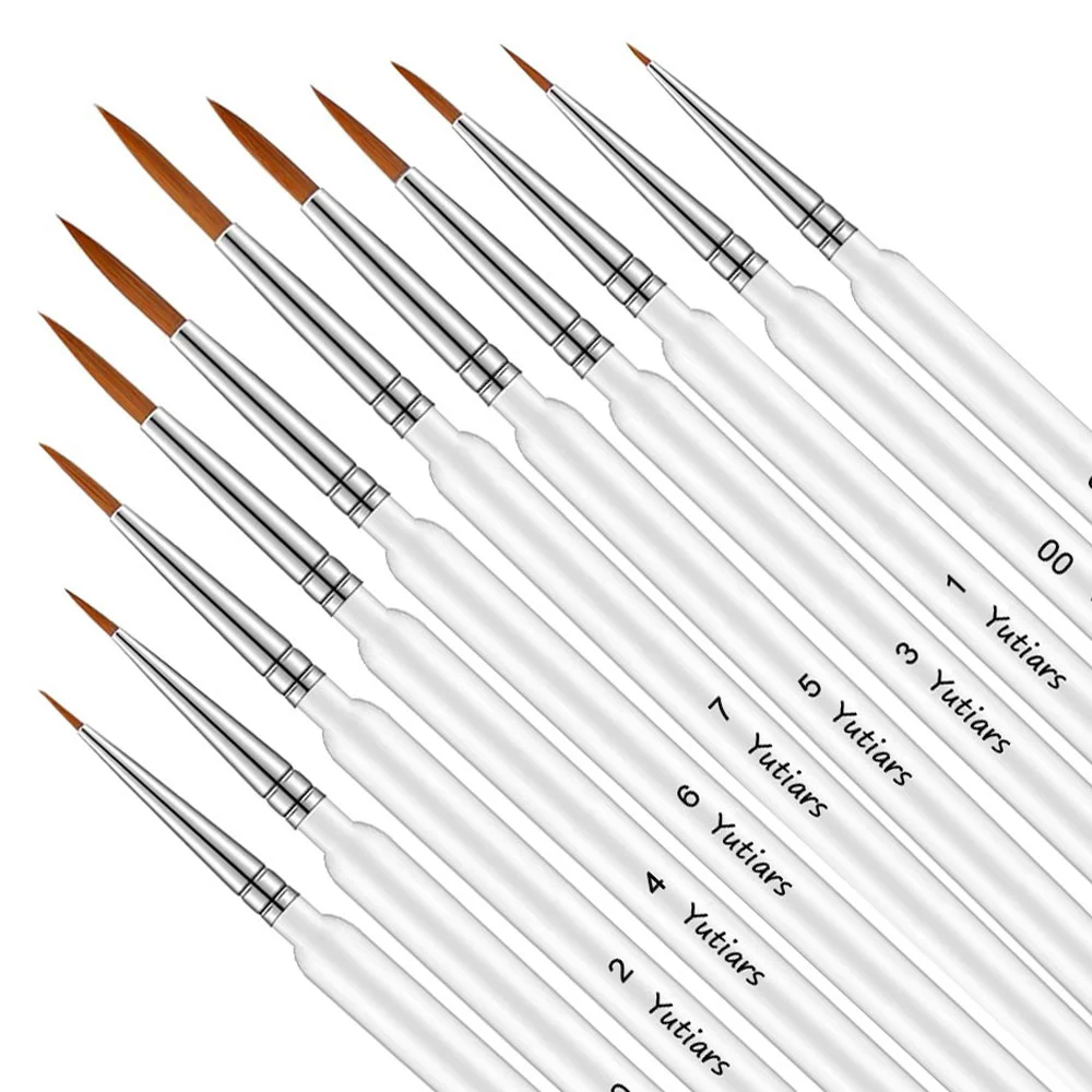 10/11 stuks miniatuur penselen, detailtip penselen set met ergonomisch handvat - geschikt voor acrylverf, olie, wat