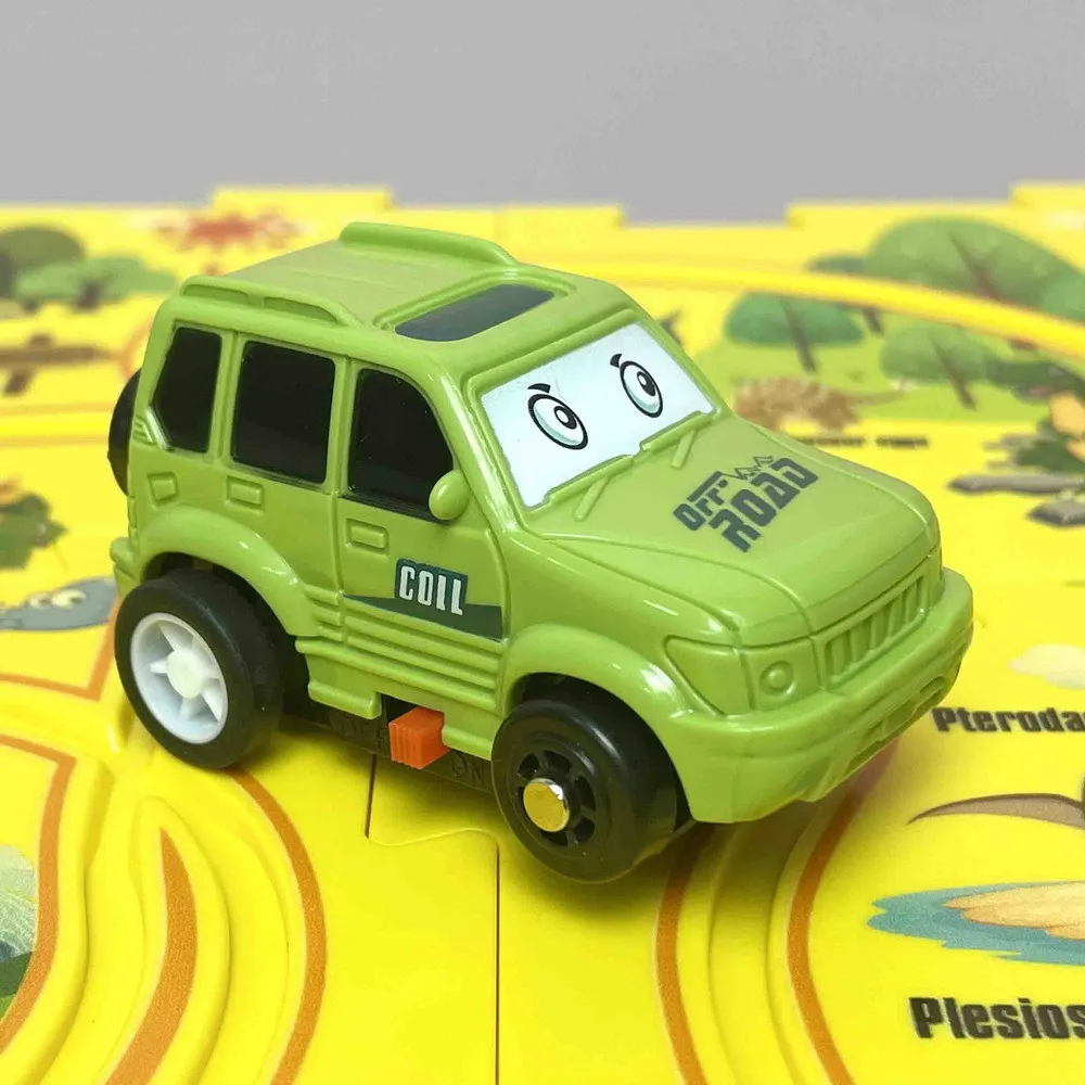 Elektrische CaElectric Auto 5 stücke Dinosaurier Szene Kinder Spaß Puzzle Elektrische Montage Schiene Auto Puzzle Kreative Spielzeug Box Verpackung B019