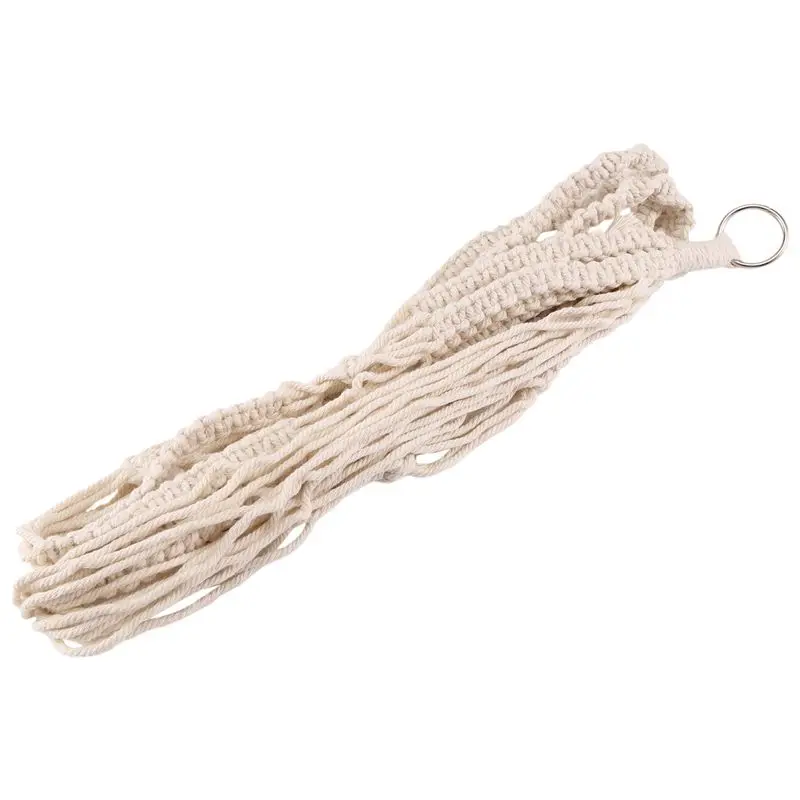 A67P-Macrame Double Plant Hanger Indoor Outdoor 2 Tier Hanging Planter Cotton Rope 4 Legs 67 Inch