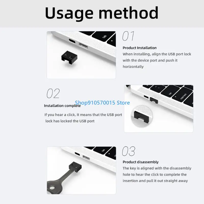 B95C Laptop USB Port Blocker USB Protections Caps Secures Fit for Data Privacy