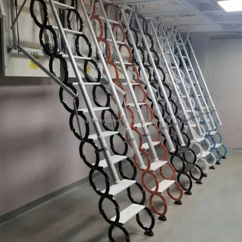 

Simple Invisible Stretch Ladder New Electric Telescopic Folding Metal Stairs Carbon Steel Indoor Villa