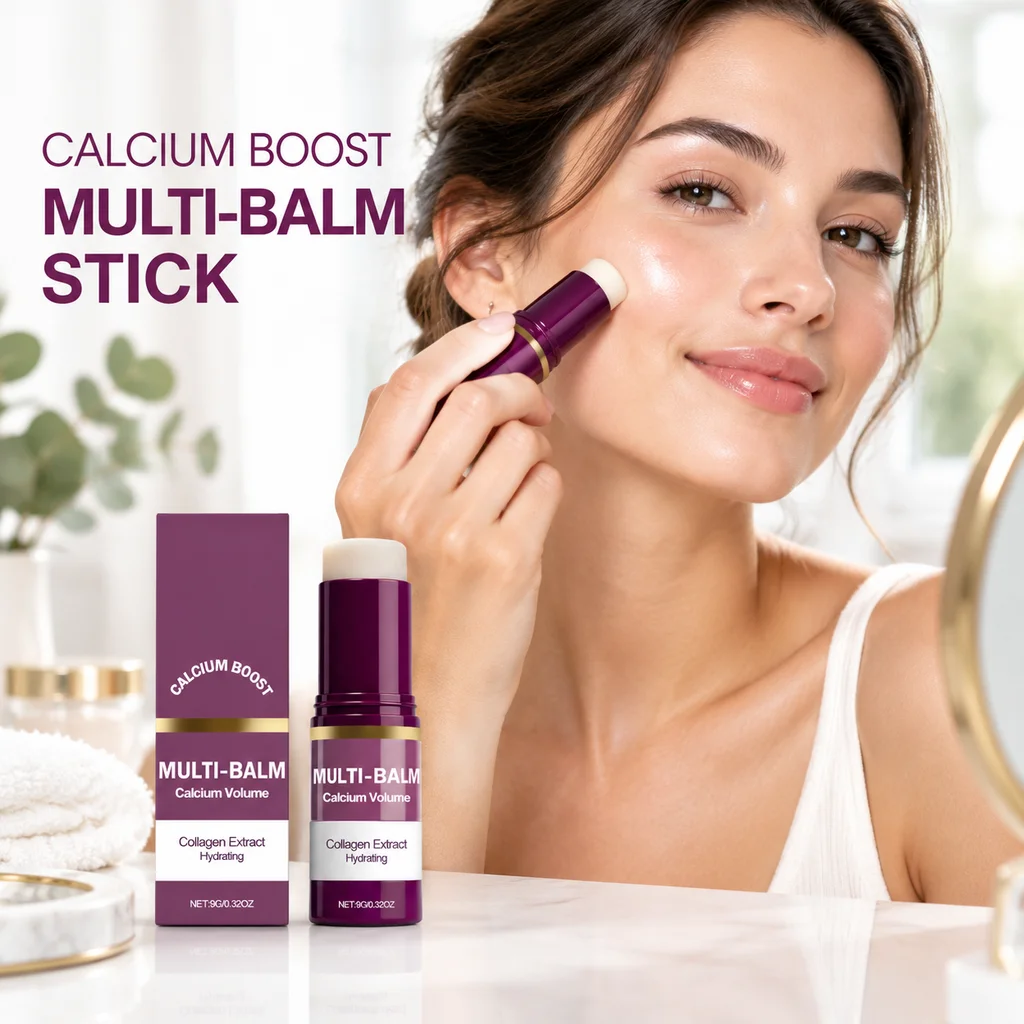 Korean Calcium Volume Multi Balm+Calcium Collagen Moisturizer+Pore Firming Essence Gentle & Moisture Routine for Daily Skincare