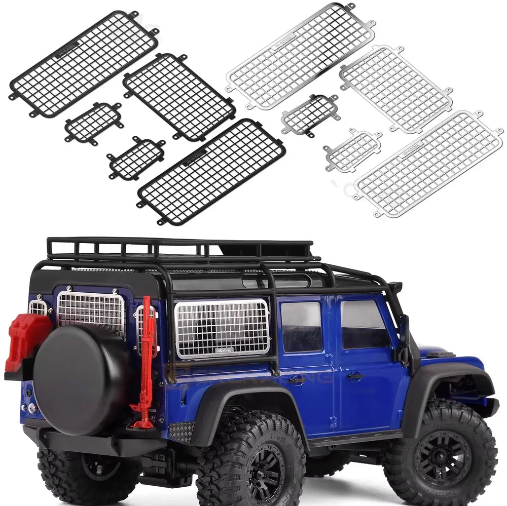 For 1/18 Traxxas Trx-4m Defender Trx4m Stainless Steel Metal Stereoscopic Window Anti-collision Net Side Window+rear Window Net