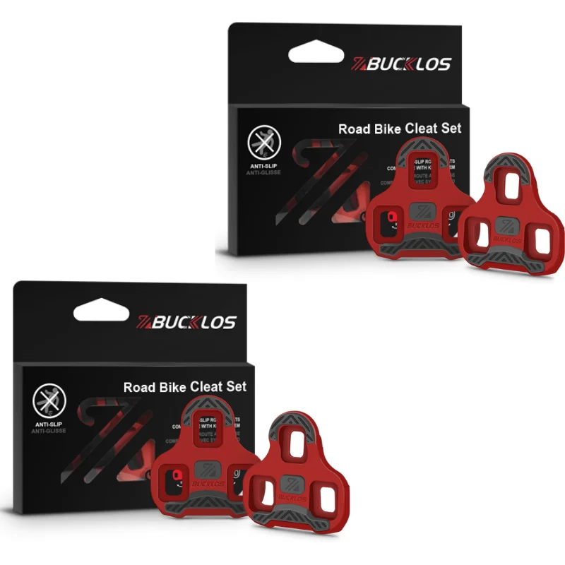 BUCKLOS Fahrrad-Selbstverriegelungs-Pedalschuhe für LOOK KEO Professionelle Rennrad-Pedale Schuhklemmen 0/4,5/9 Grad Float Cleats