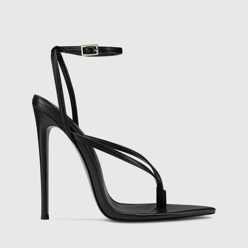 

Тонкие босоножки на высоком каблуке, новые летние сексуальные сандалии с острым носком и пряжкой, банкетные римские женские туфли большого размера по индивидуальному заказу