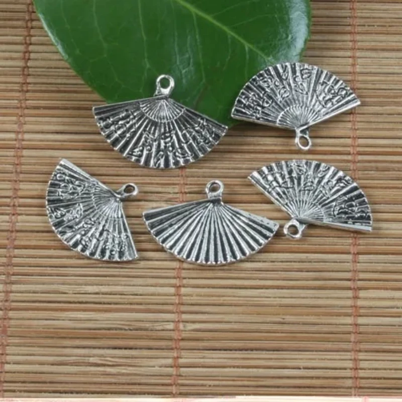 20pcs 24*16mm Tibetan Silver Color Chinese Folded Fan Design Charms H0109 Charms for Jewelry Making