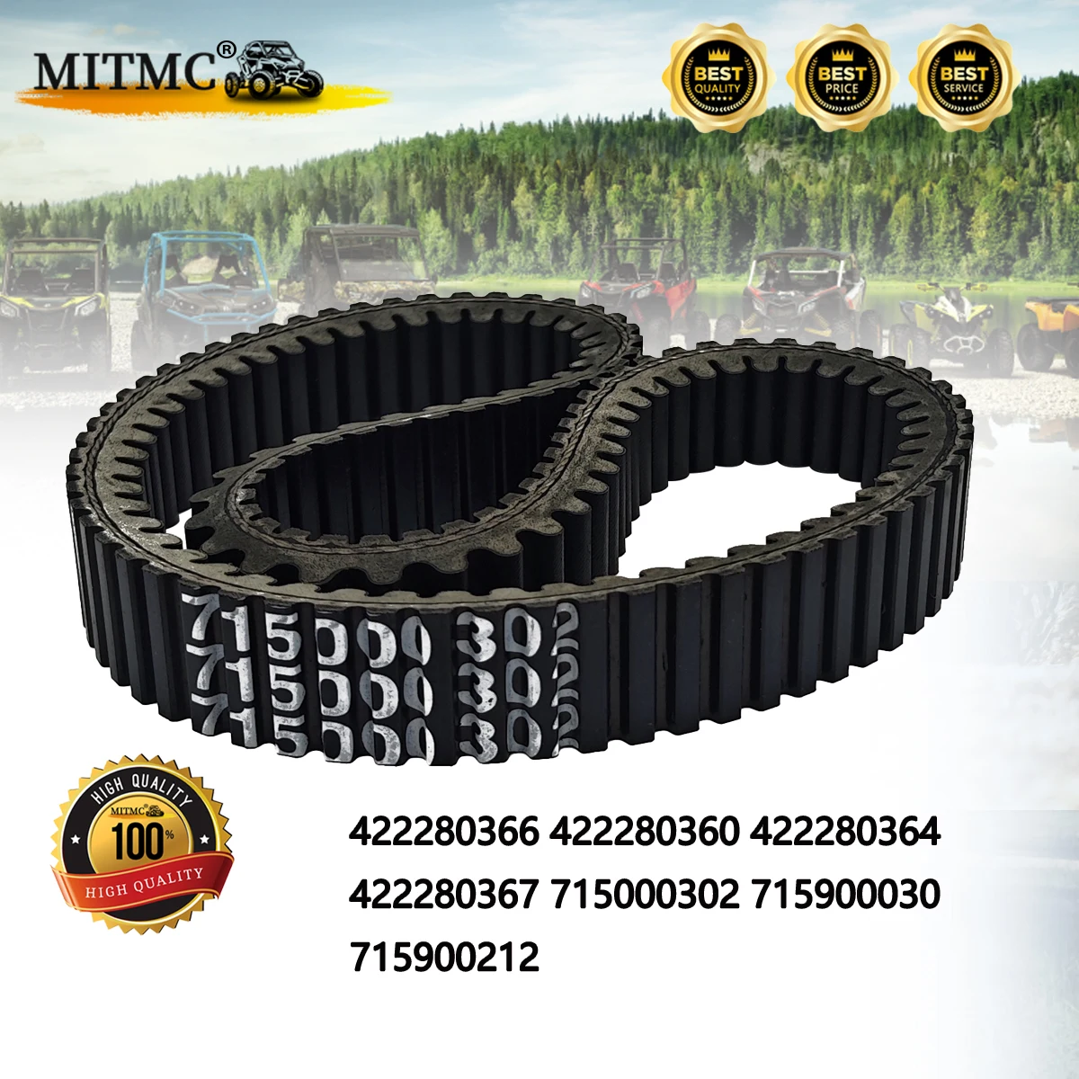 

Приводной ремень для C*n-am Commander Maverick Outlander Renegade XTX2236 ATV UTV 422280360 422280364 422280366 422280367 715000302