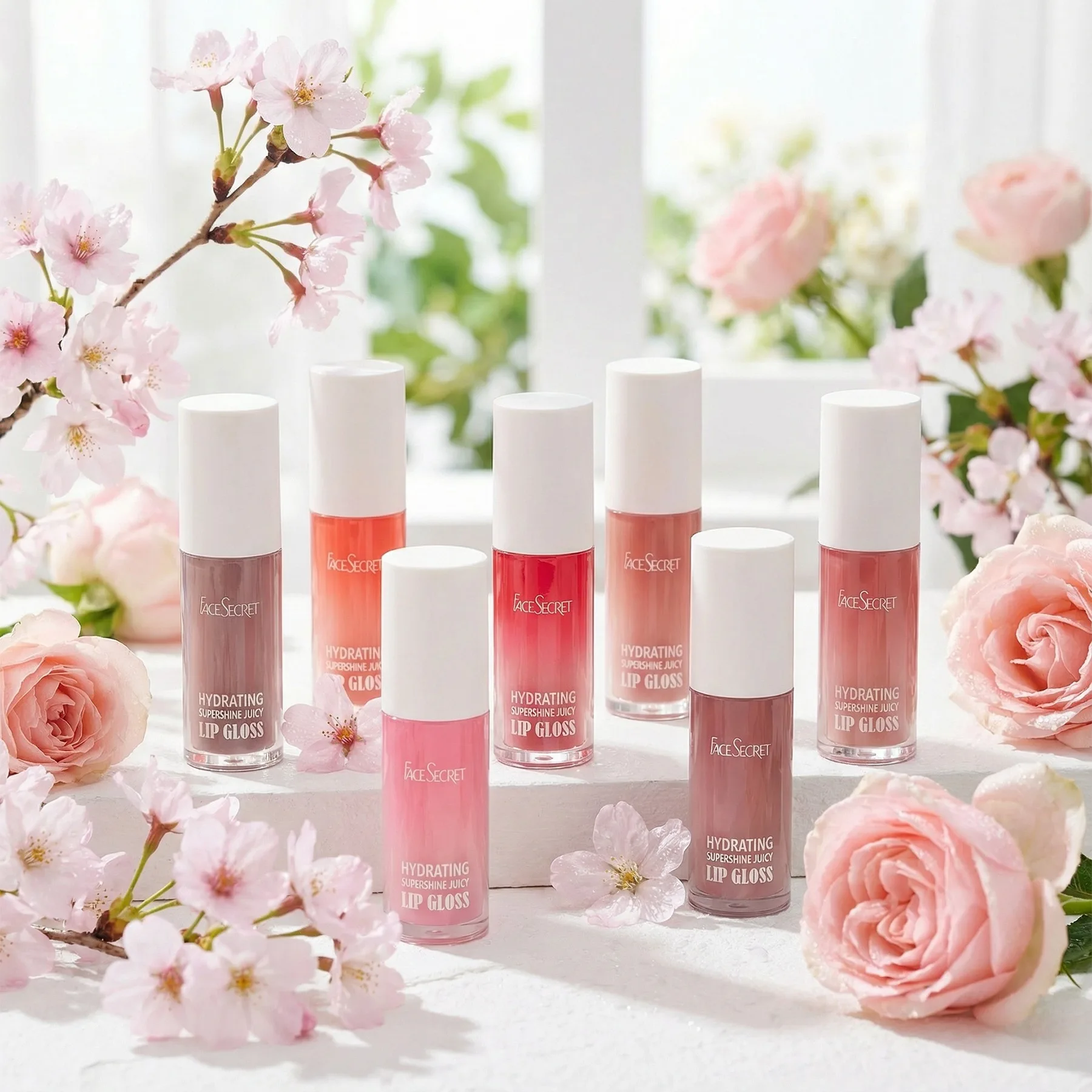 7-kleuren Jelly Lipolie Lipgloss Hydraterende opvullende lippenbalsem Lipcombo Natuurlijke fruitkleur Lichtbeige lip Langdurige make-up