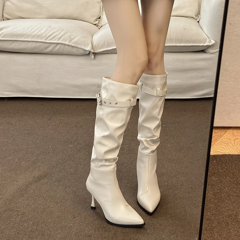 Boots Women New 2024 Winter Footwear Autumn Shoes Sexy Thigh High Heels High Sexy  Luxury Designer Rubber Stiletto Over-the-Knee