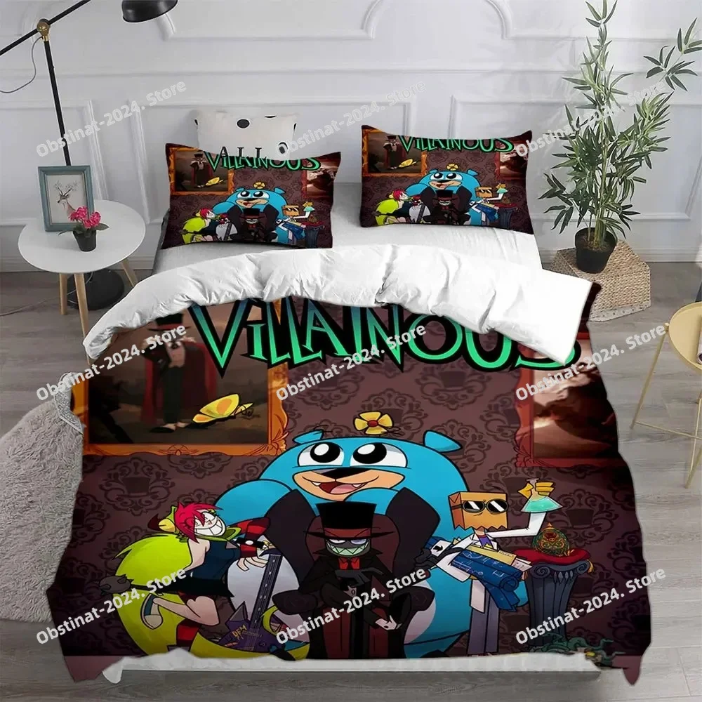 New Game Villainous Bedding Sets Quilt Bed Cover Comforter Duvet Cover Pillow Case 3 Pieces Sets Kids Adult Bedroom Decoration