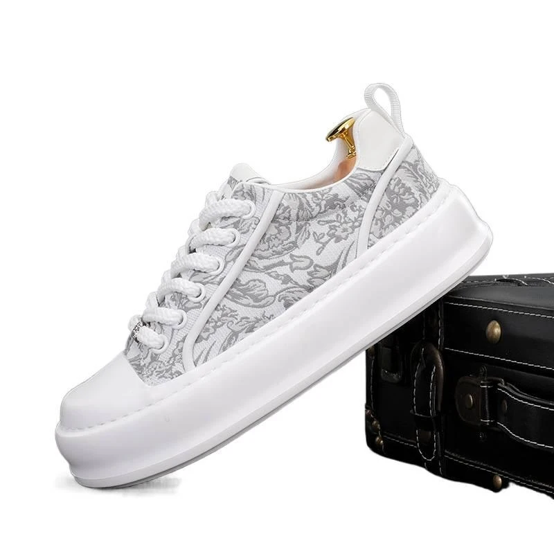 

New Spring Men's Shoes Chinese Style Breathable Plaid Lace-up Low-top Men's Casual Canvas Shoes