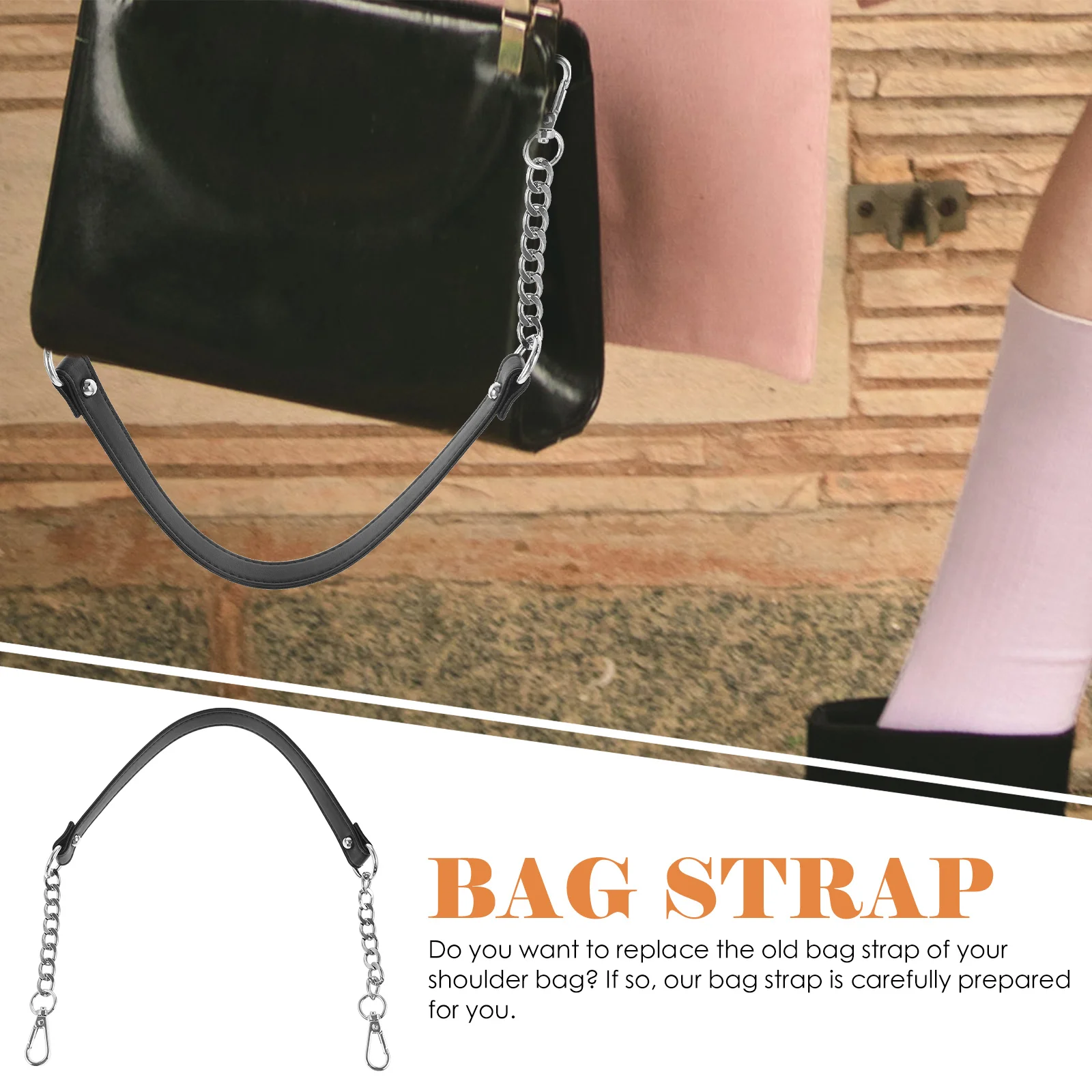 Adjustable Double Clasp Bag Strap Replacement Shoulder Purse Strap Crossbody Handbag Belt Durable Replacement Rope