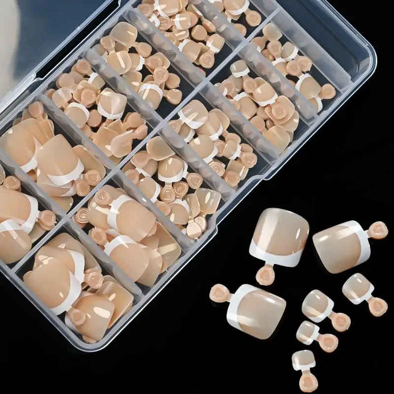 120 Uds uñas postizas extensión de uñas para mujeres francés corto cuadrado Artificial prensa en uñas desnudas rosa cubierta completa punta falsa