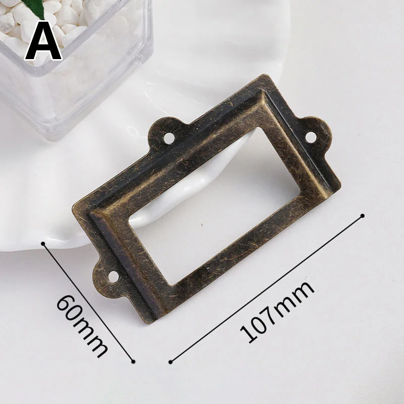 Brass Metal Office Label Pull Frame Drawer Cabinet Card Label Bracket Furniture Hardware Business Card Frame