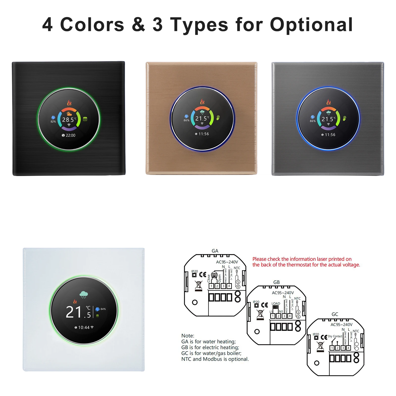 KKMOON-Termostato Inteligente WiFi, Controlador de Temperatura, Controle de Botão Programável Semanal, APP Voice Control, Alexa, Google Home