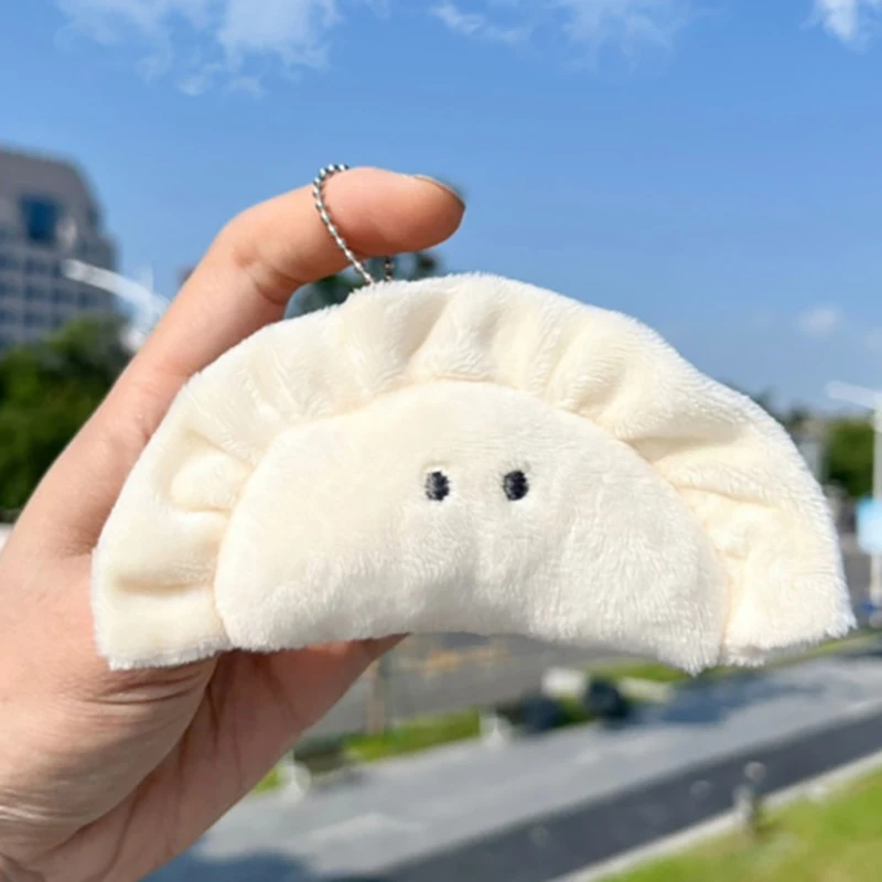 Cute Dumpling Keychains For Bag Pendant Creative Izakaya Food Plush Keychains Wholesale Stuffed Dumpling Doll Funny Keyrings