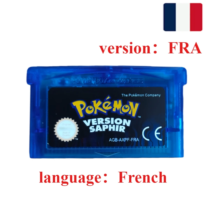 Pokemon-Serie Emerald FireRed Leafgreen Ruby Sapphire 5 Versionen GBA-Spiel in Box für 32-Bit-Videospielkonsole