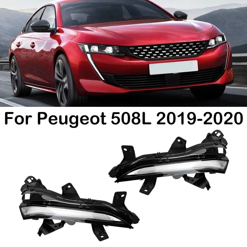 

For Peugeot 508L 2019 2020 LED Front Daytime Running Light DRL Turn Signal Light Fog Light Driving Lamp 1638037880 1638037780