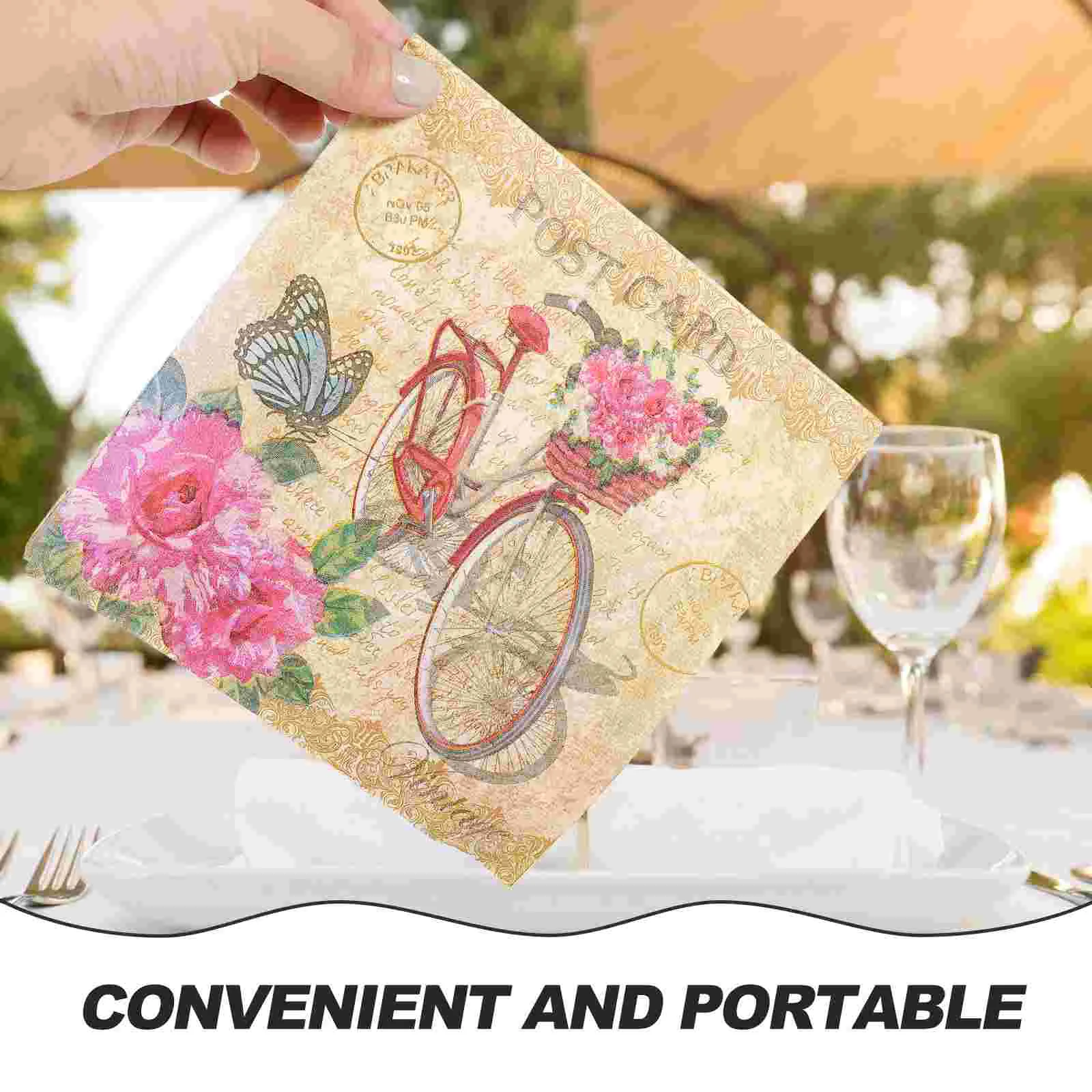 40 Sheets Tissue Premium Party Napkin Decorative Safe Cocktail Napkins Natural Creative Paper for 100% Pure Wood Pulp Baby