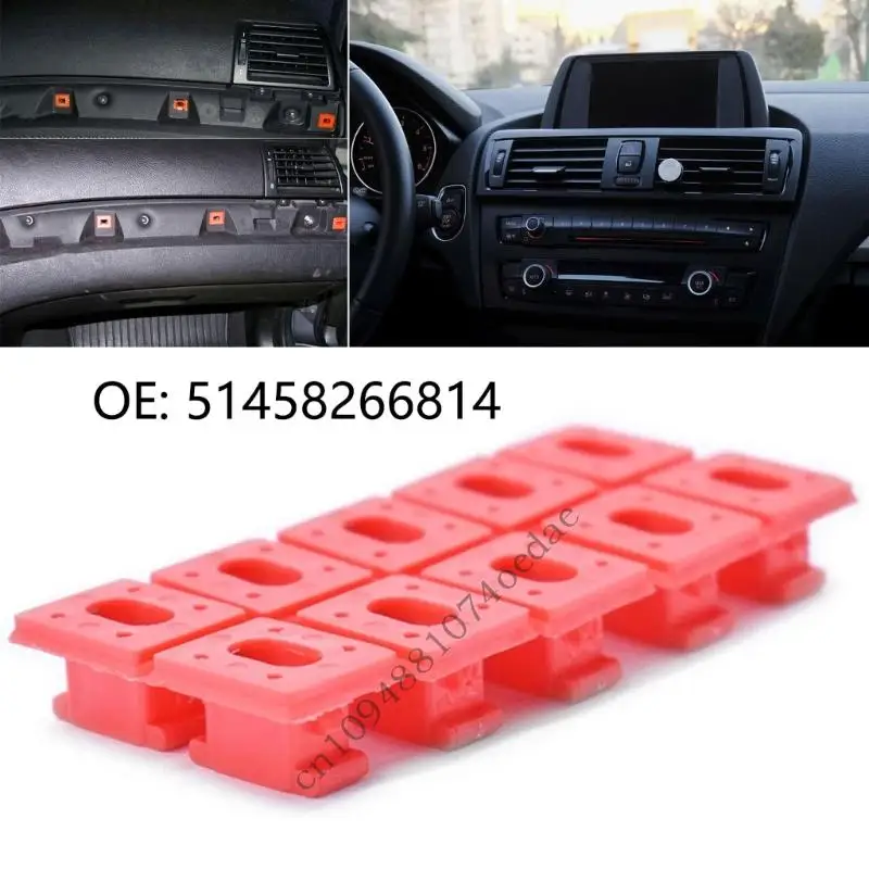 Automotive Trim Fastening Clips Red Plastic Dashboard Retainers for Interior Panel Replacement, Repair Parts for Ongoing