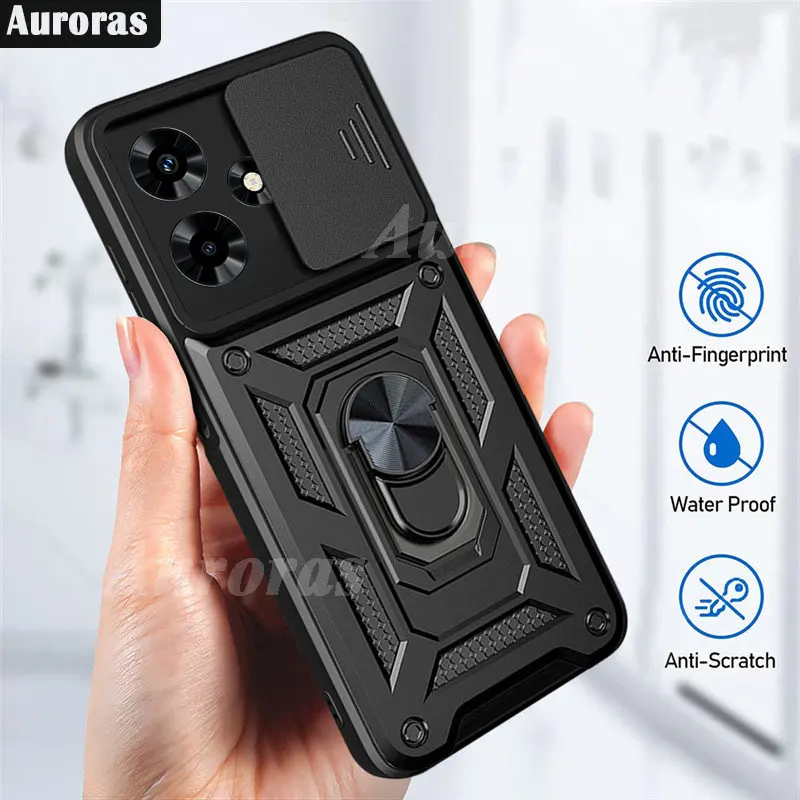 

For Infinix Hot 30 Case Slide Lens Protect Window With Ring Silicone Shell For Infinix Hot 30i Play Note 30 Pro 4G 5G VIP Cover