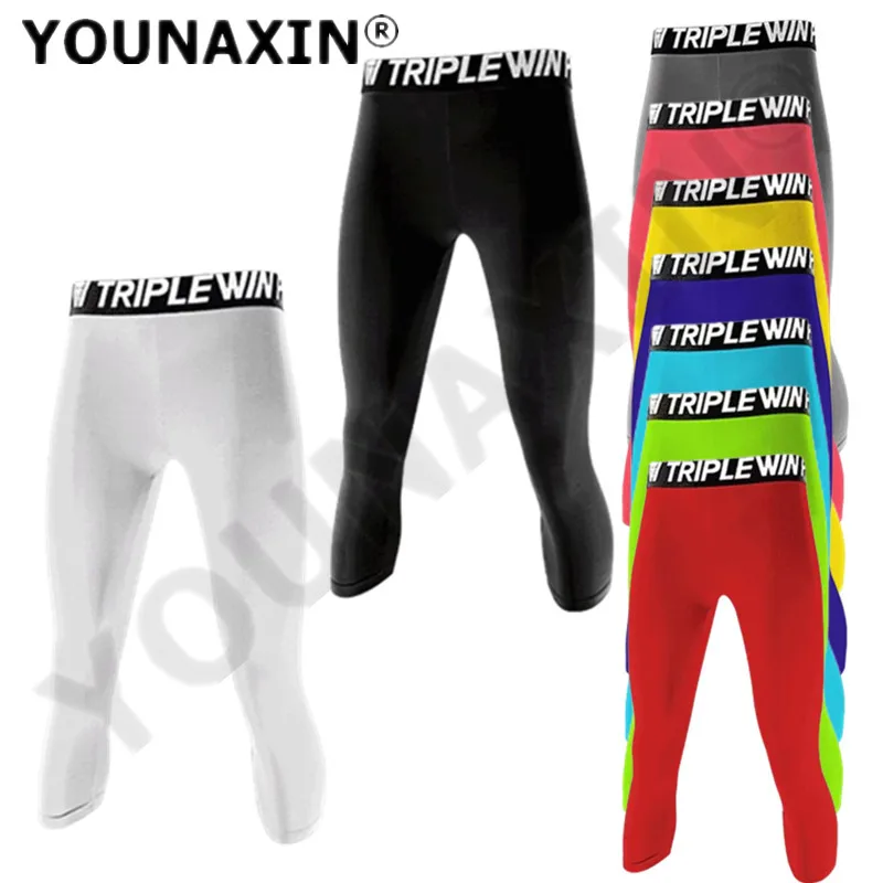 

Women's Base Layer Sports 3/4 Cropped Pants Gym Basketball Football Leggings Fitness Jogger Running Workout Training Quick-Dry