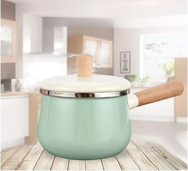 

Enamel Milk Saucepan Milk Pan Pot, Portable Soup Pot Cooking Tool Non-stick Milk Pot Mini Sauce Pan Stockpot Kitchen Utensils