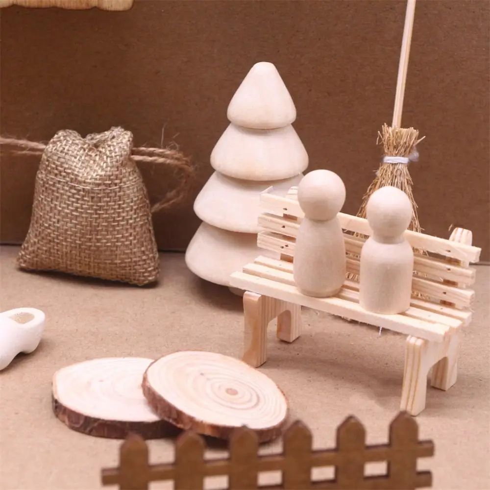 String Hat DollHouse Elf Kit Wreath Miniature Scene Fairy House Mini Tree Scene Model Miniature Elf Door Christmas Decor