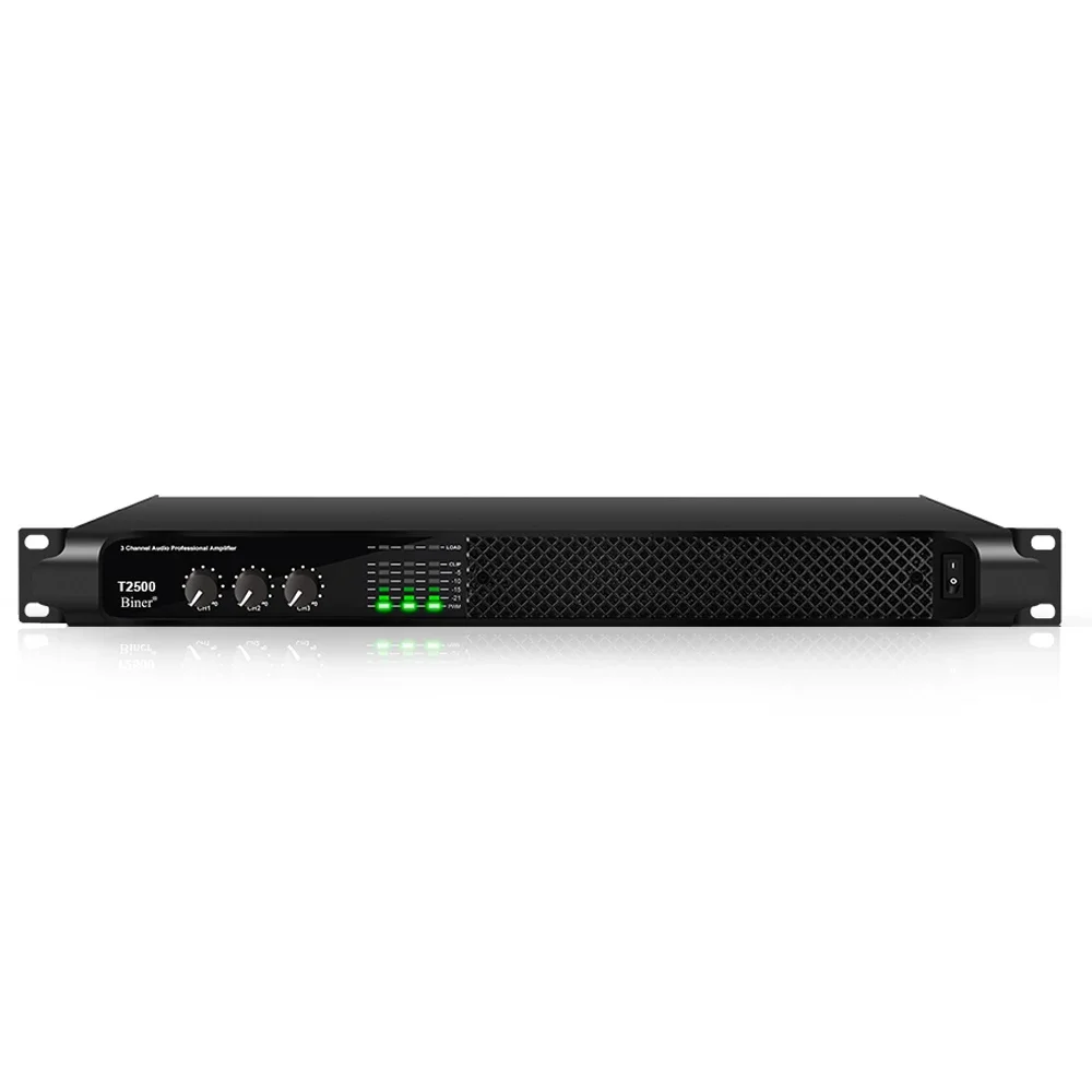 Hot Selling T2500 Hight Power 3 Channel Digital Post Power Amplifier Professional 1000W+2*500W