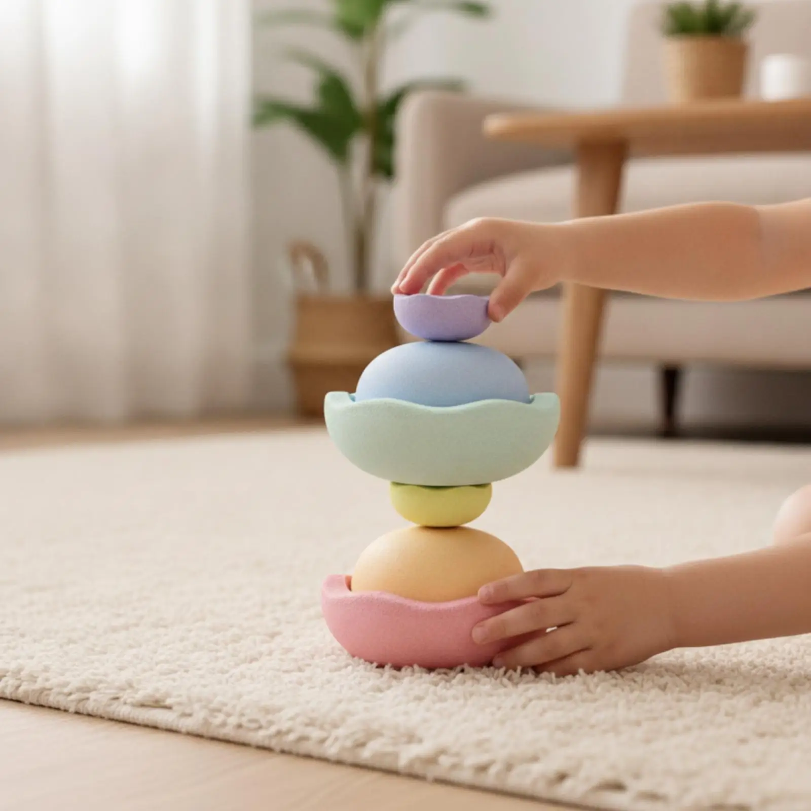 6 Pieces Indoor Balance Stones Outdoor Stepping Stones with Textured Surface