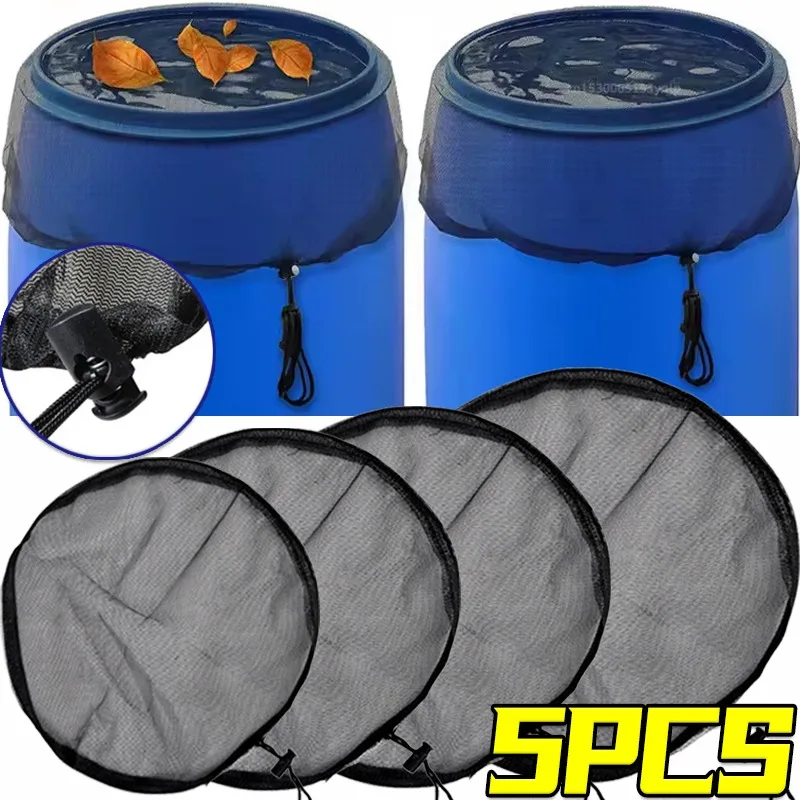 

Drawstring Rain Barrel Screen Netting Cover Rainwater Collector Tank Net for Outdoor Garden Water Collection Tank Bucket Netting