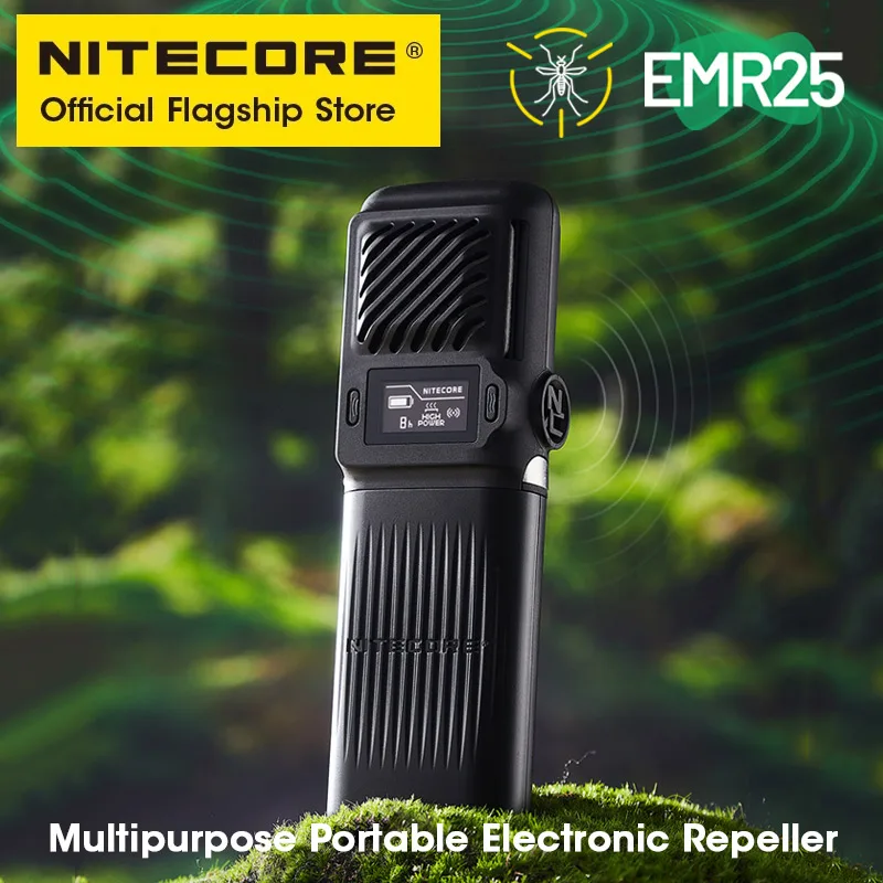 

NITECORE EMR25 портативный электронный отпугиватель ультразвуковой отпугиватель крыс USB-C 12000 мАч внешний аккумулятор для кемпинга, пешего туризма, прогулки с собакой