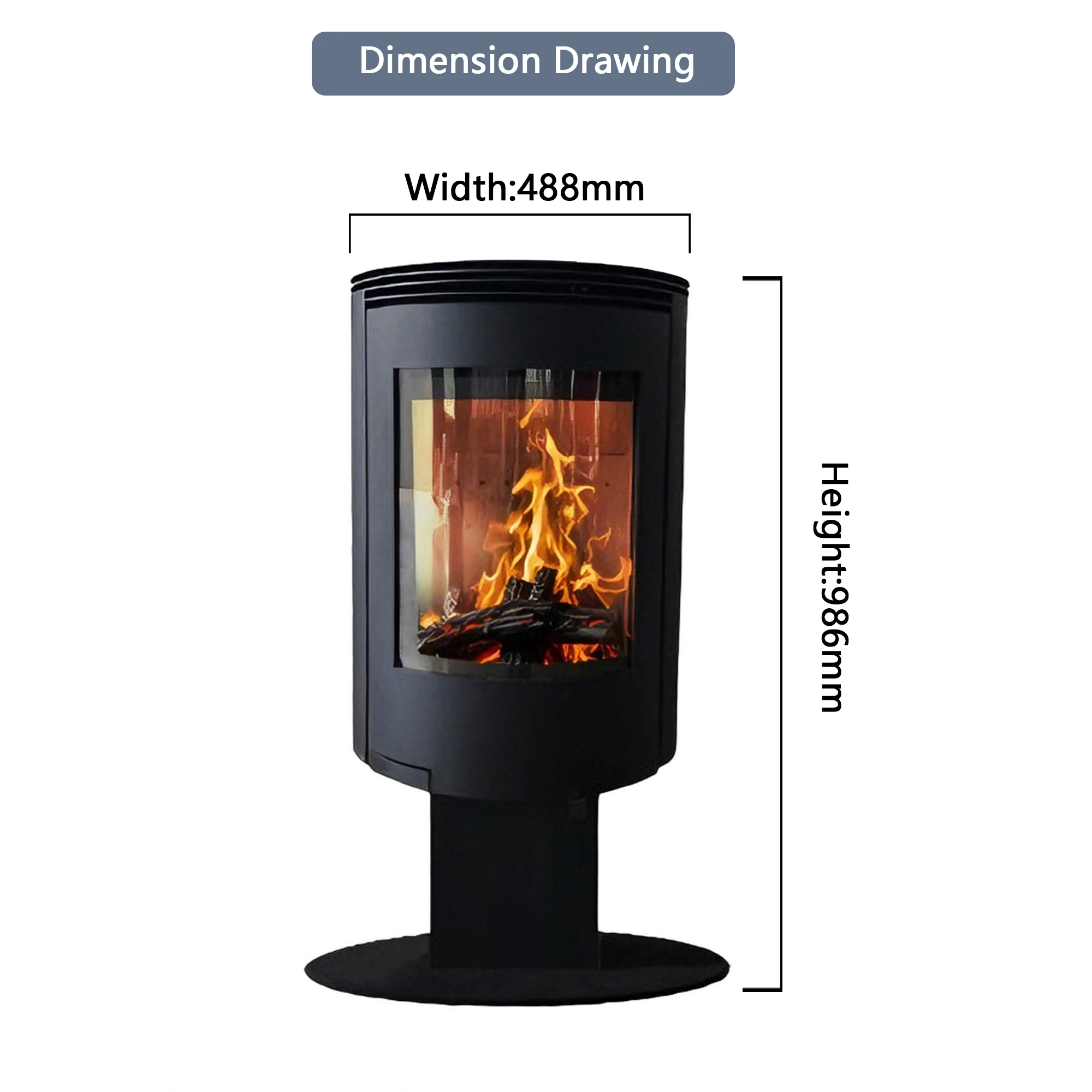 Gold Seller Modern Indoor Freestanding Wood-Burning Fireplace Stove Real Fire Carbon Steel Heating Oven for Bedroom Elegant Fire