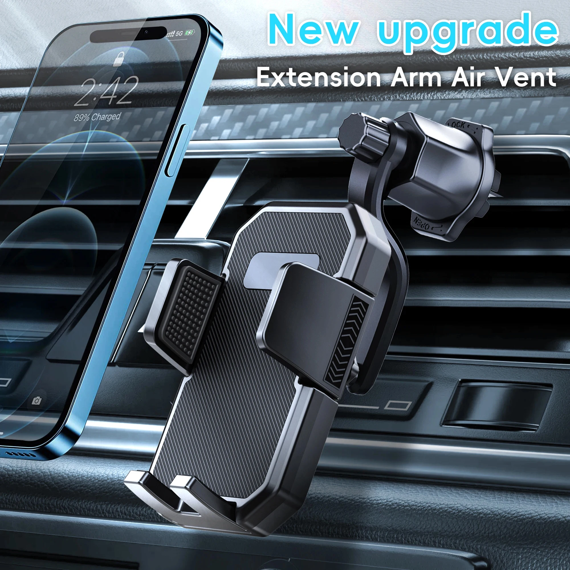 Phone Holders for Car with Metal Hook Clip, Cell Phone Stand Car Air Vent Mount, Universal Automobile Cradle for Garmin GPS