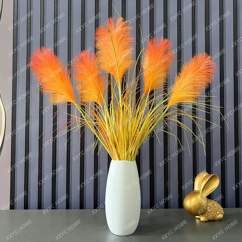 Simulated reed flower dried flower living room desktop fake flower homestay home decoration ornament floral plant indoor