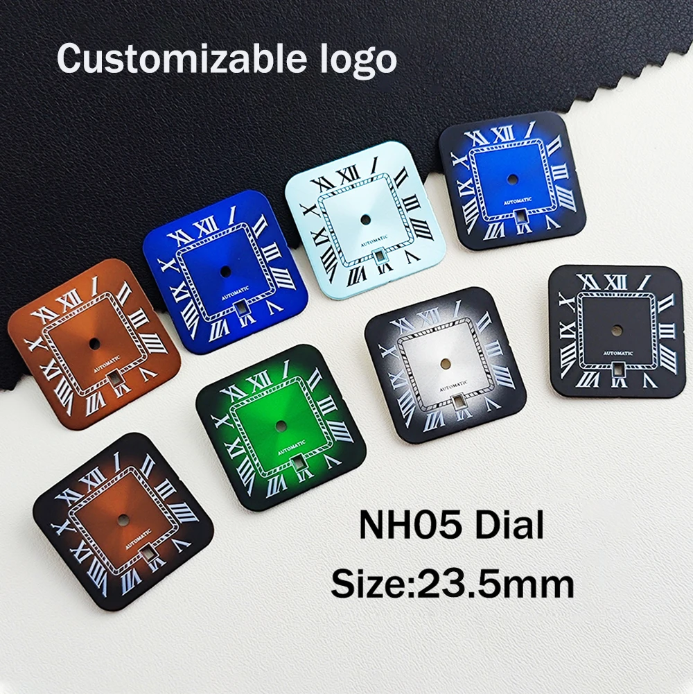 23.5mm NH05 Dial Ladies Square Dial Women's Roman Dial Customized Logo Dial Compatible with NH05 Automatic Movement Watch Parts