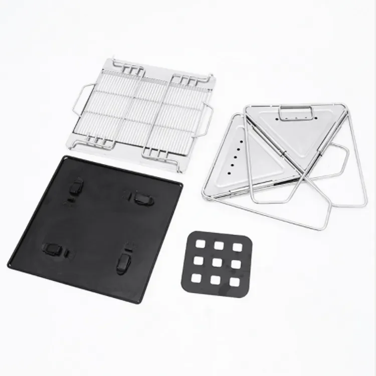 Griglie a carbone portatili per esterni Griglia pieghevole per barbecue in acciaio inossidabile Griglia per barbecue Griglia pieghevole da campeggio all'aperto
